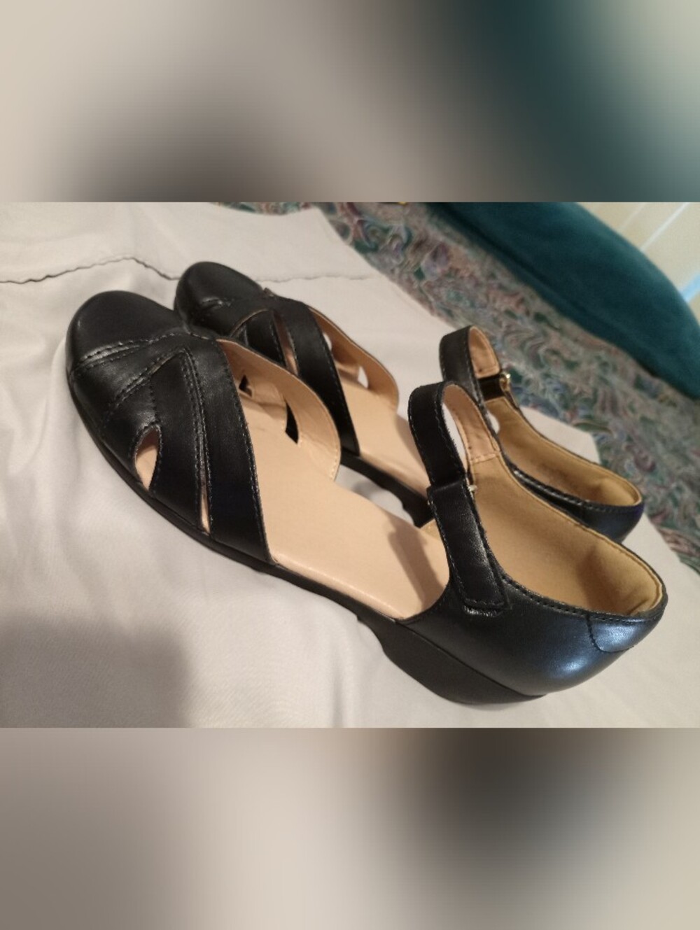 NEW EASY SPIRIT WEDGE BLACK CLOSED TOE SANDAL WOMENS SIZE 10 ➰